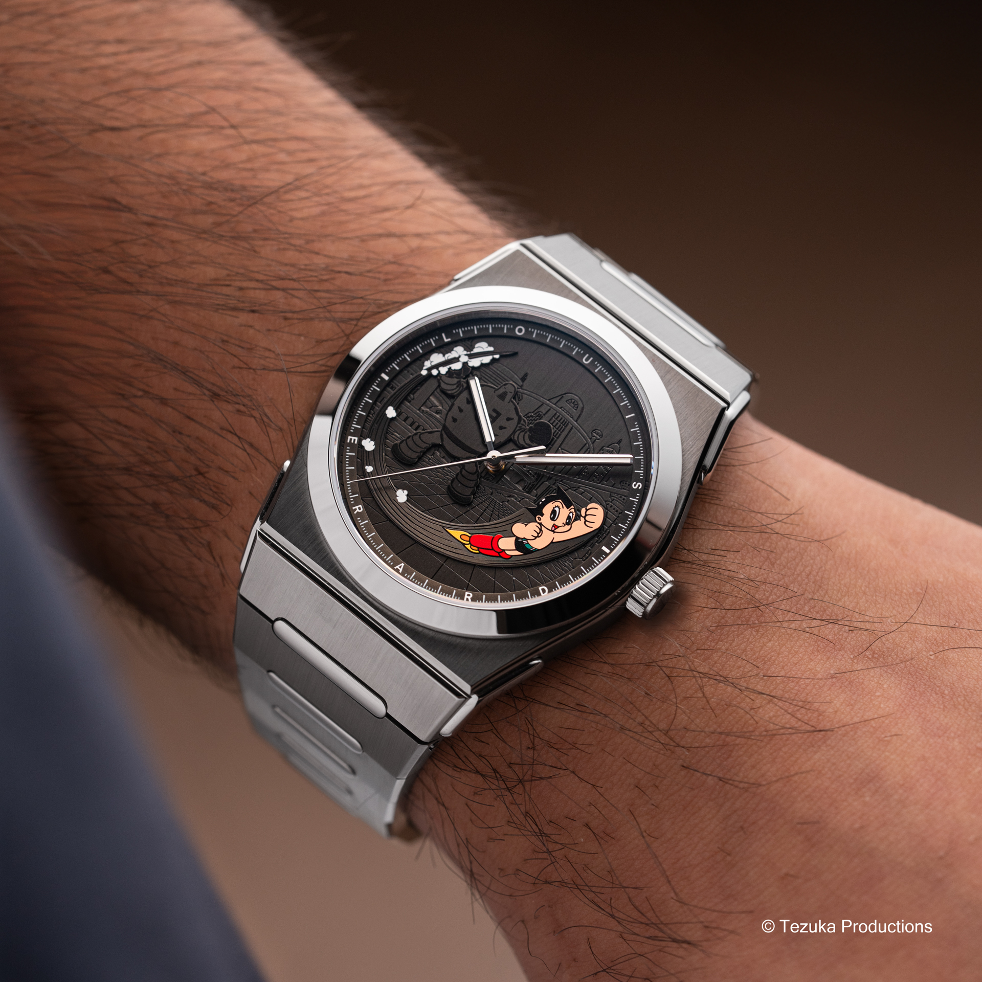 Louis Erard, 2340,Astro Boy,Manuel Emch,原子小金剛,手塚治虫,日本動畫,Metro City,機械之心,飛雄,Tezuka Productions,一體式鍊帶運動腕錶