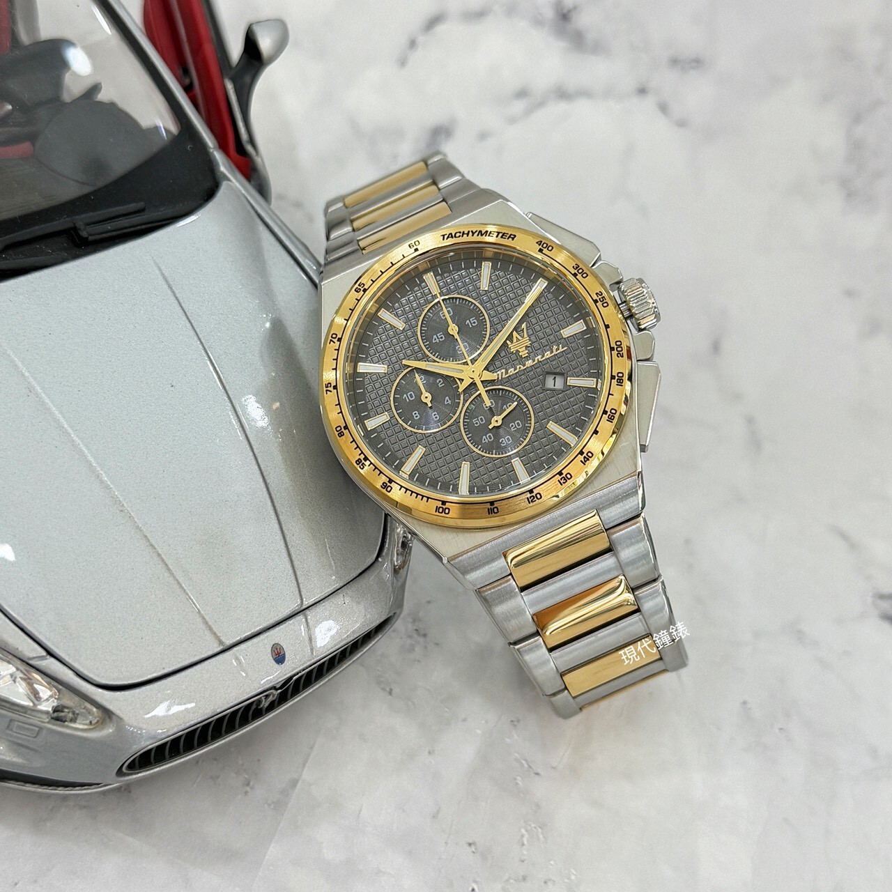 【Maserati 瑪莎拉蒂】Velocità系列 三眼計時雙色調腕錶R8873653002 41mm 現代鐘錶