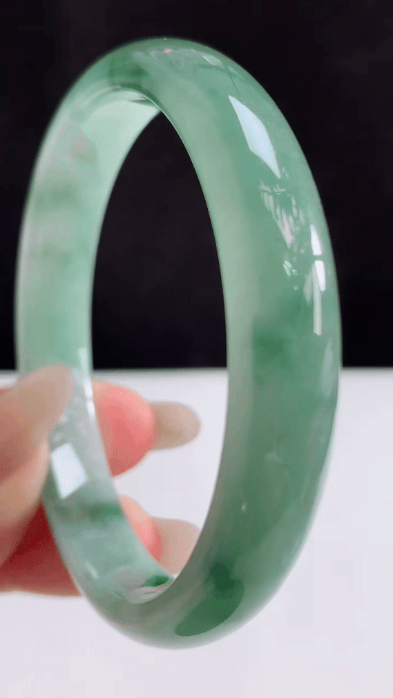 1024538 55.2mm飄花翡翠手鐲 (54-56)