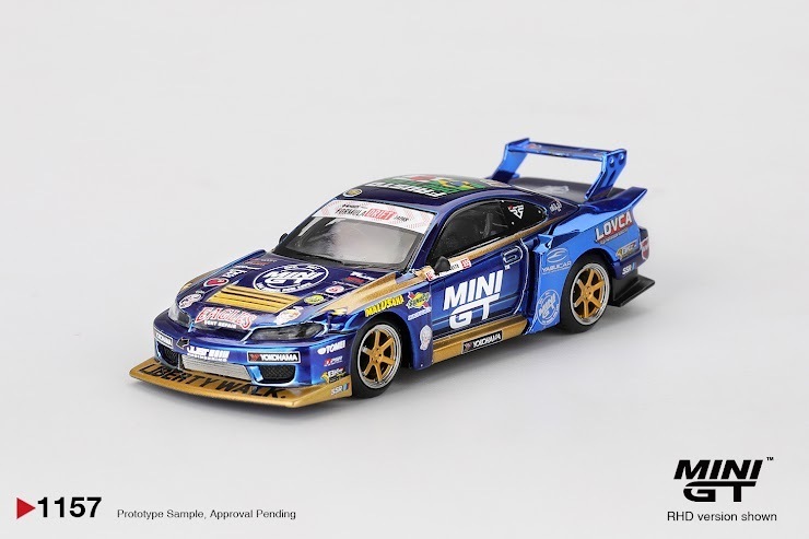 PO-$116 * MINI GT * 1:64 1057 Nissan LB-Super Silhouette S15 SILVIA #555 Team MINI GT Liberty Walk 2025 Formula Drift RHD