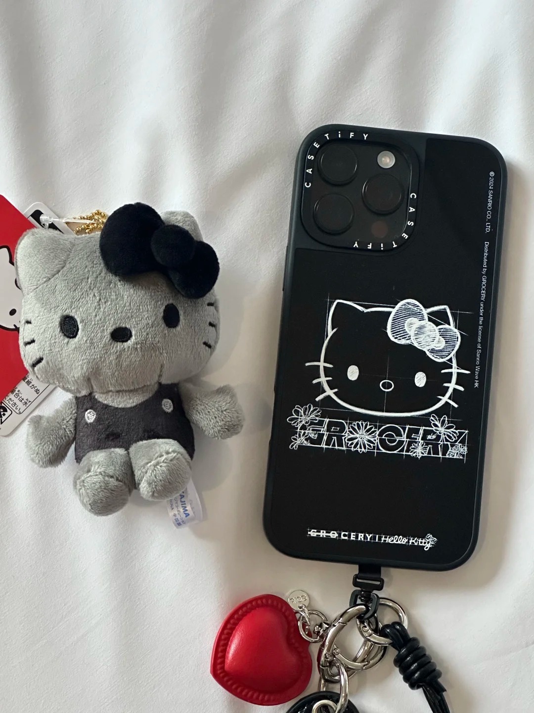 #現貨供應 🇯🇵日本 50週年限定 Hello Kitty 炭灰凱蒂貓 吊飾娃娃