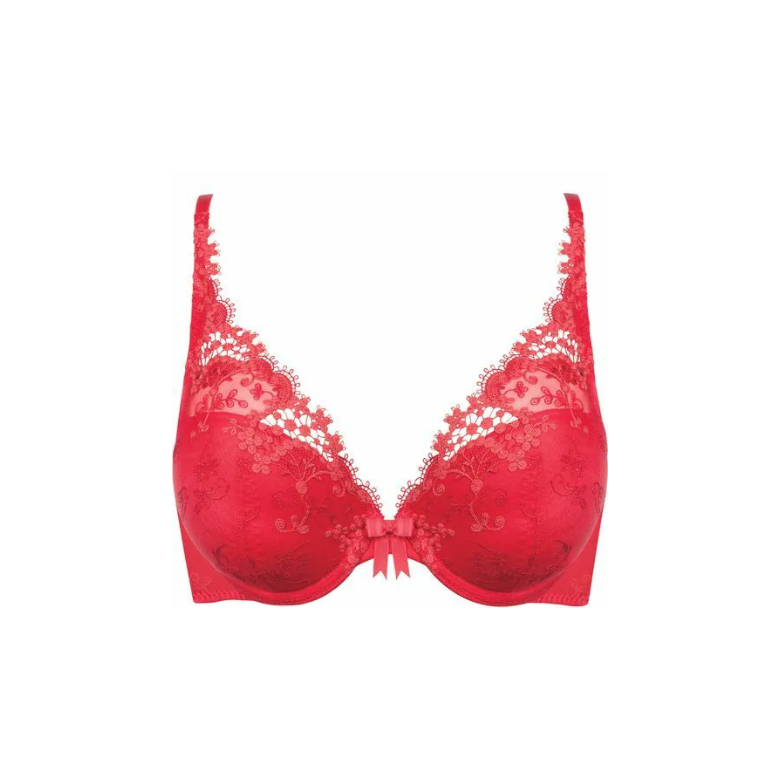 WISH 希望 三角罩杯集中托高胸罩 紅甜椒