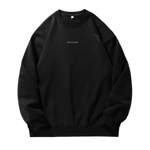 重磅寬鬆圓領不規則英文刺繡大學T L3904