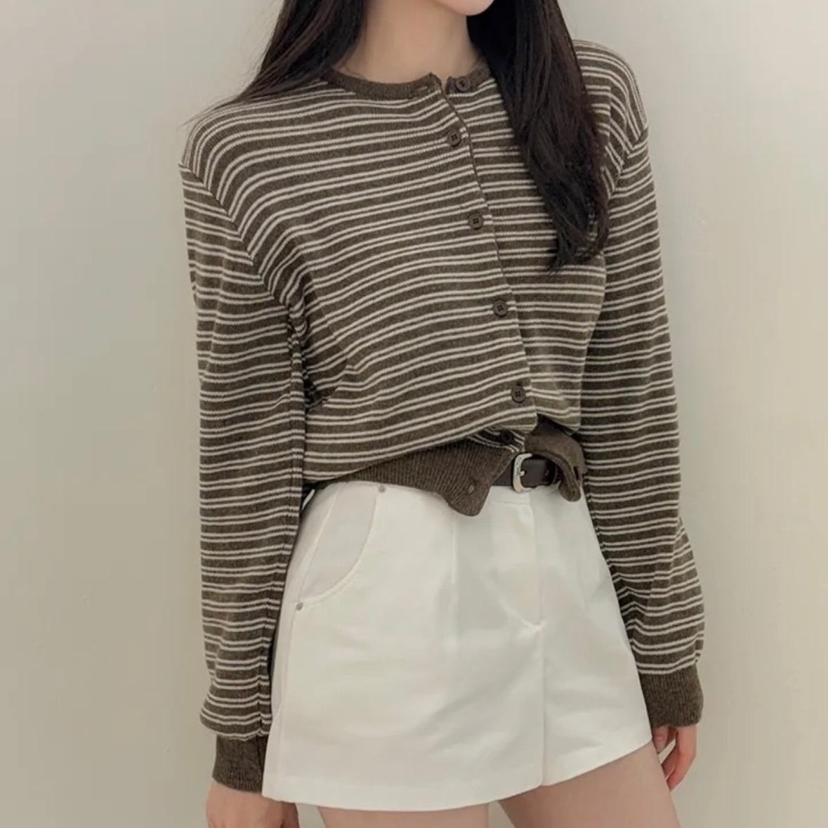 【優惠預訂】韓國圓領橫間開胸外套（6色）