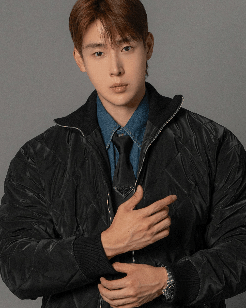 絎縫高光澤羽絨外套