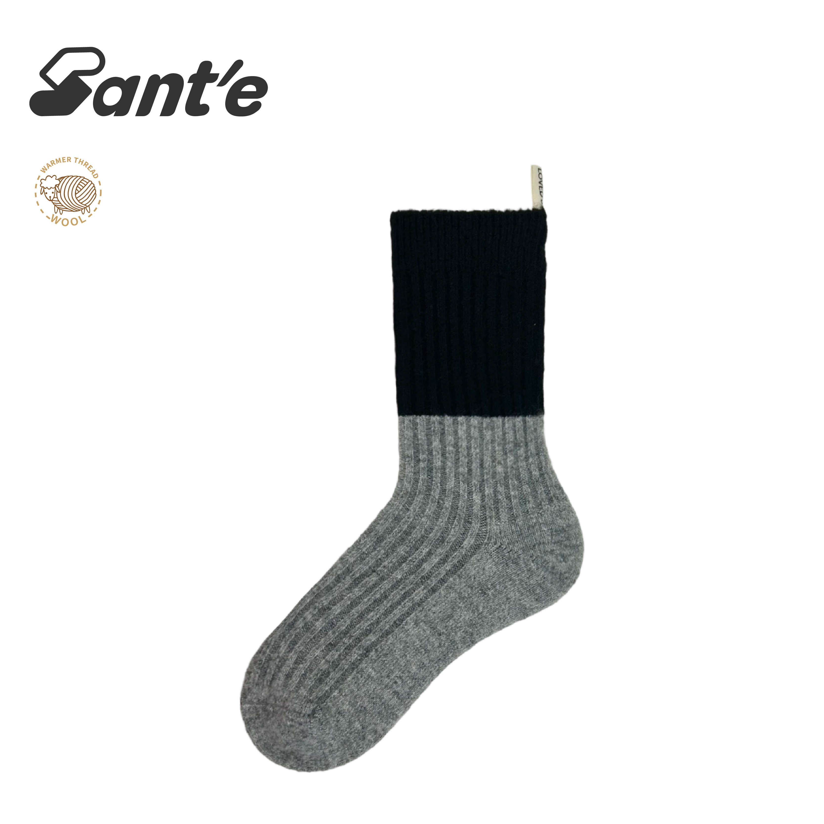 Santé 台灣 雙拼中筒羊毛襪 女款 (4色) 44SA2363