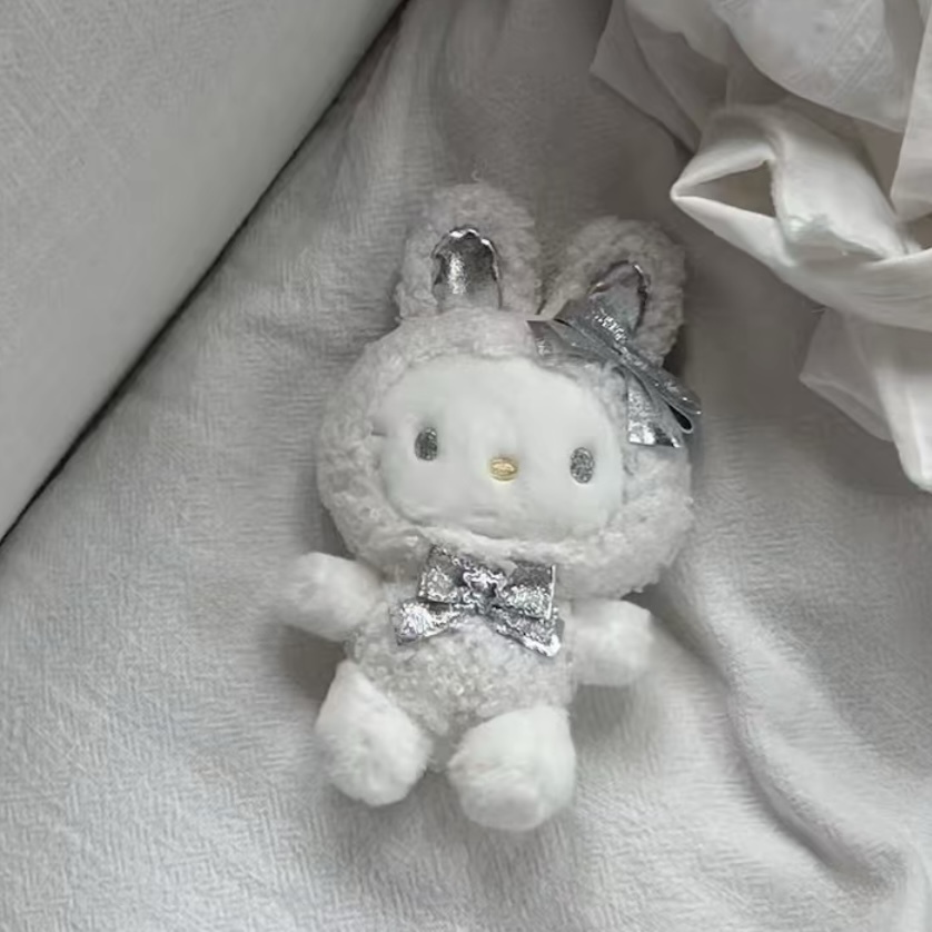 SANRIO 初雪KITTY 初雪小兔 絨毛吊飾 秋冬配件 毛絨絨 療癒小物