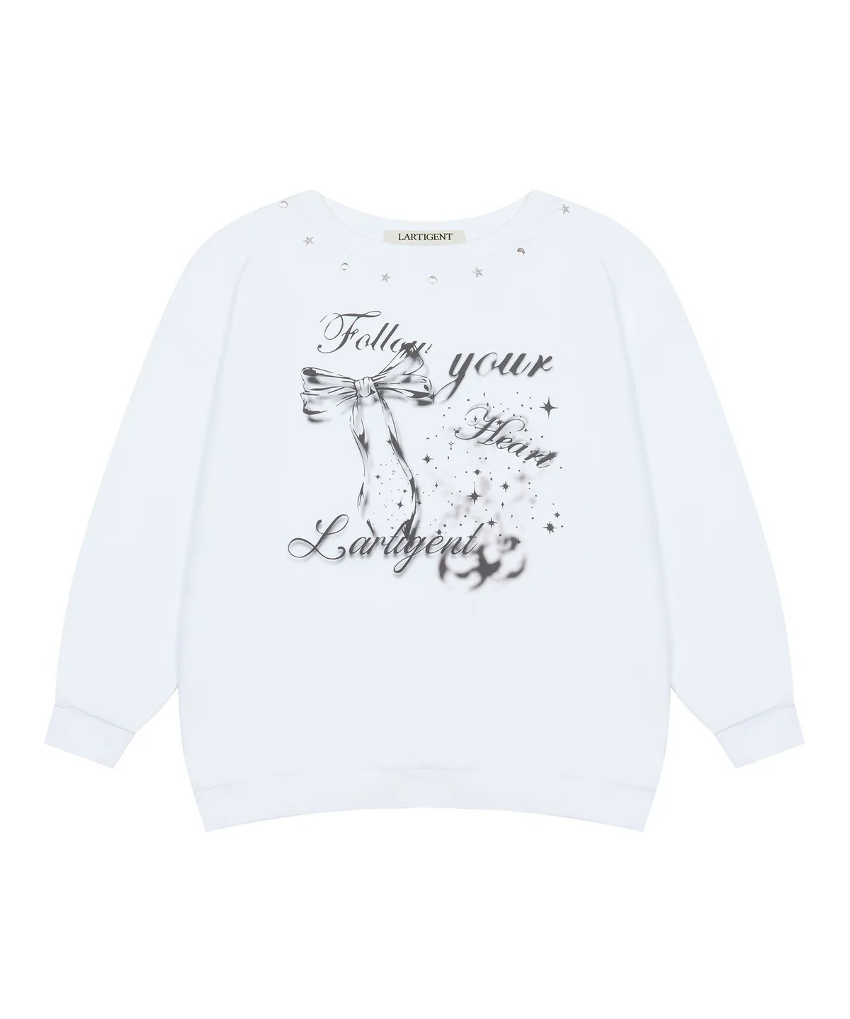 LARTIGENT L19 RIBBON ONE-SHOULDER SWEATSHIRT