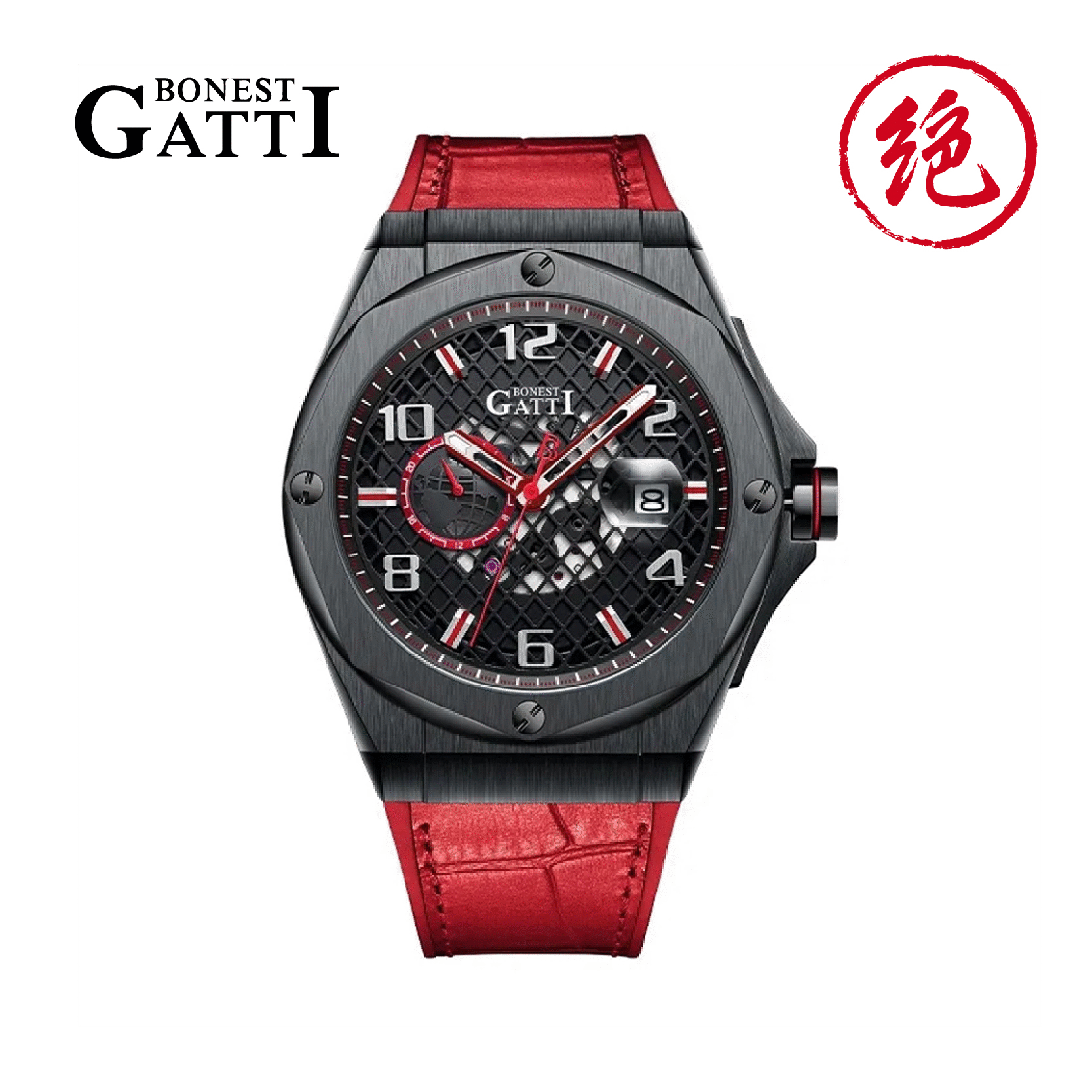 【Bonest Gatti 布加迪】 Universe 宇宙系列 BG8701* 自動 機械錶 日期顯示視窗 夜光 手錶 -