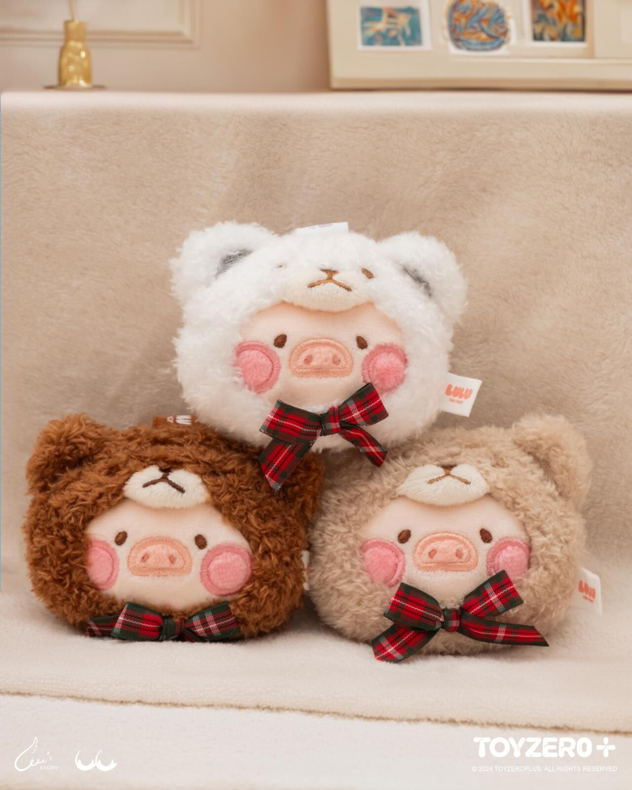 罐頭豬LuLu - Teddy LuLu 多用途掛件 (白色/米白色/褐色)