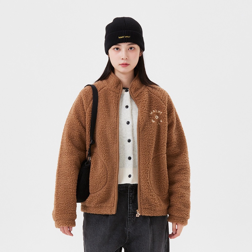 WACKY WILLY Women's Shearling Zip-Up Blouson