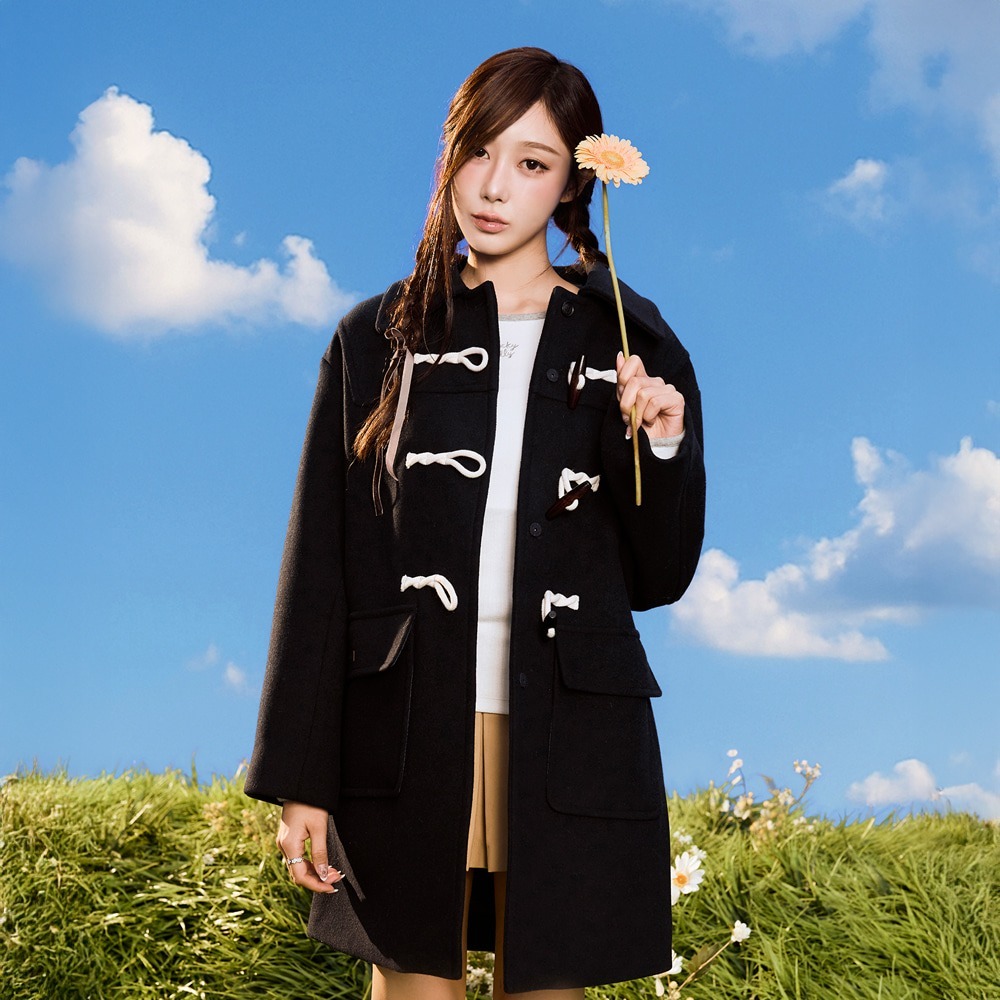 WACKY WILLY Women's Wool Duffle Midi Coat