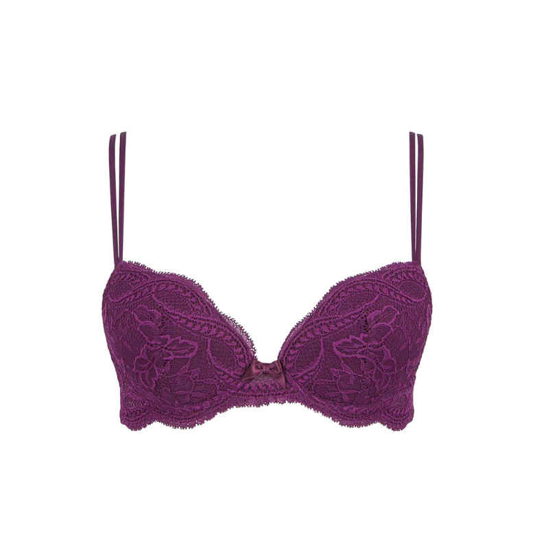 EDEN 樂園 集中托高胸罩 黑莓紫