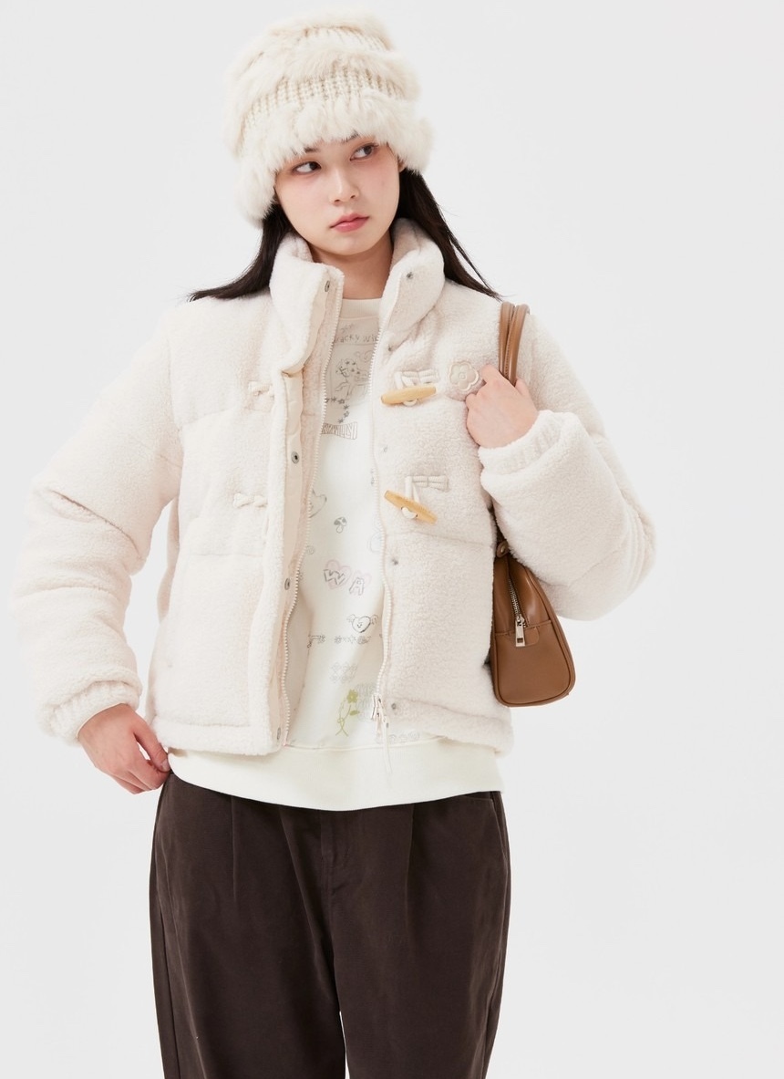 WACKY WILLY Women's Fleece Toggle Short Down Jacket