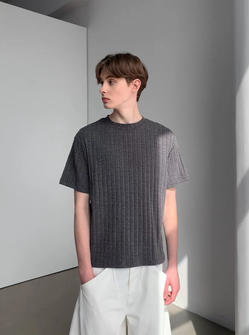 079. Ribbed Knit T-shirt