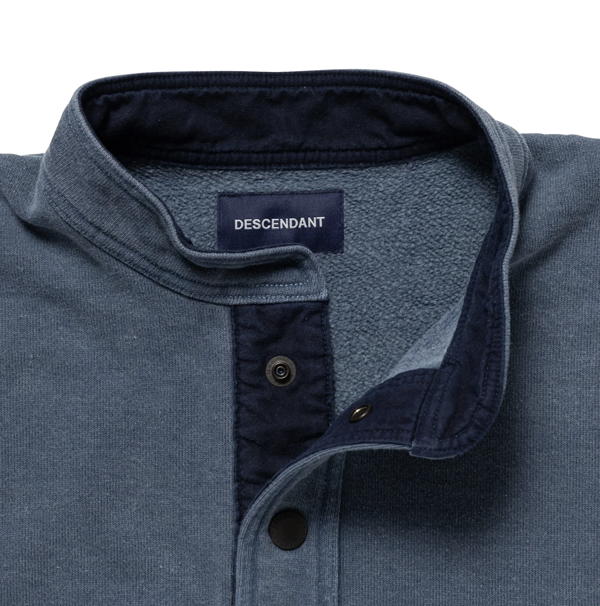 DESCENDANT FW25 VOIL HENLEY NECK PIGMENT DYE