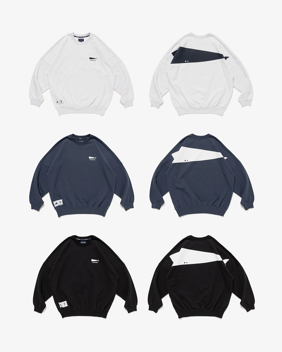 [Instock] DESCENDANT FW25 CACHALOT CREW NECK | (BLACK / GRAY / TEAL)