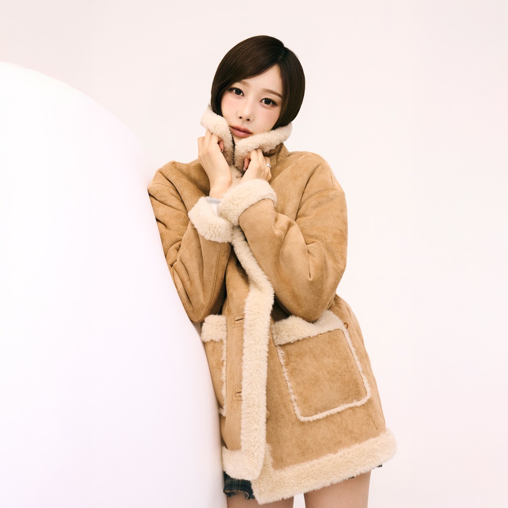 WACKY WILLY Women's Suede Shearling Jacket