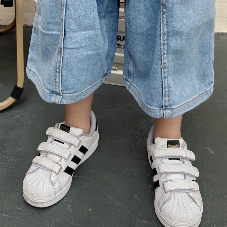 ADIDAS SUPERSTAR 黑白 魔鬼氈 金標 經典款 貝殼童鞋 EF4838