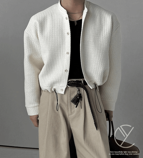 巴斯花呢短版開襟衫