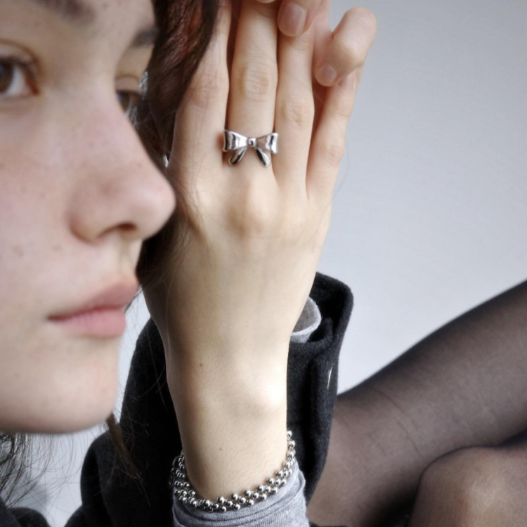 OUS Chrome Crush Ring 蝴蝶結戒指