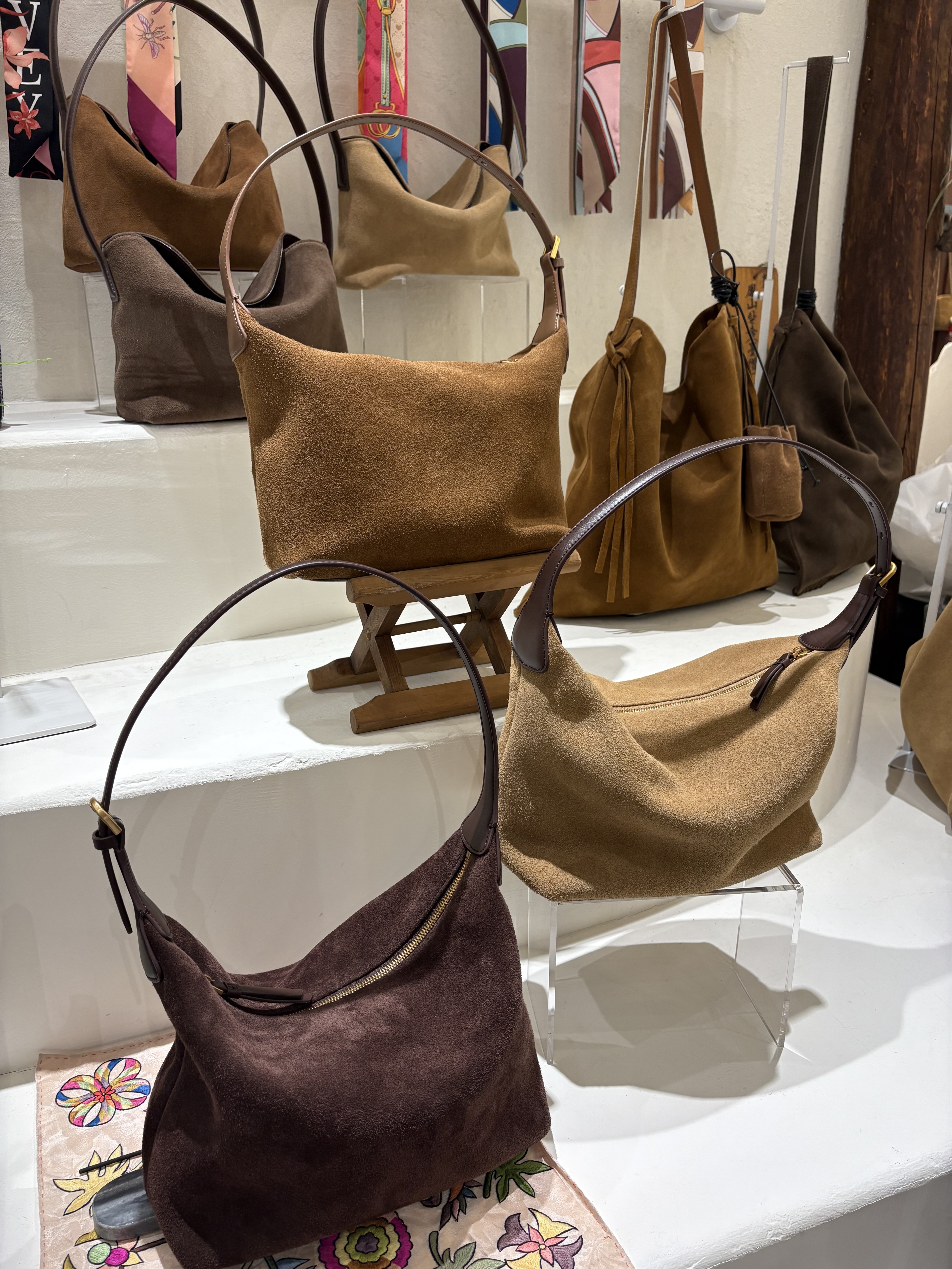 真皮麂皮肩背包