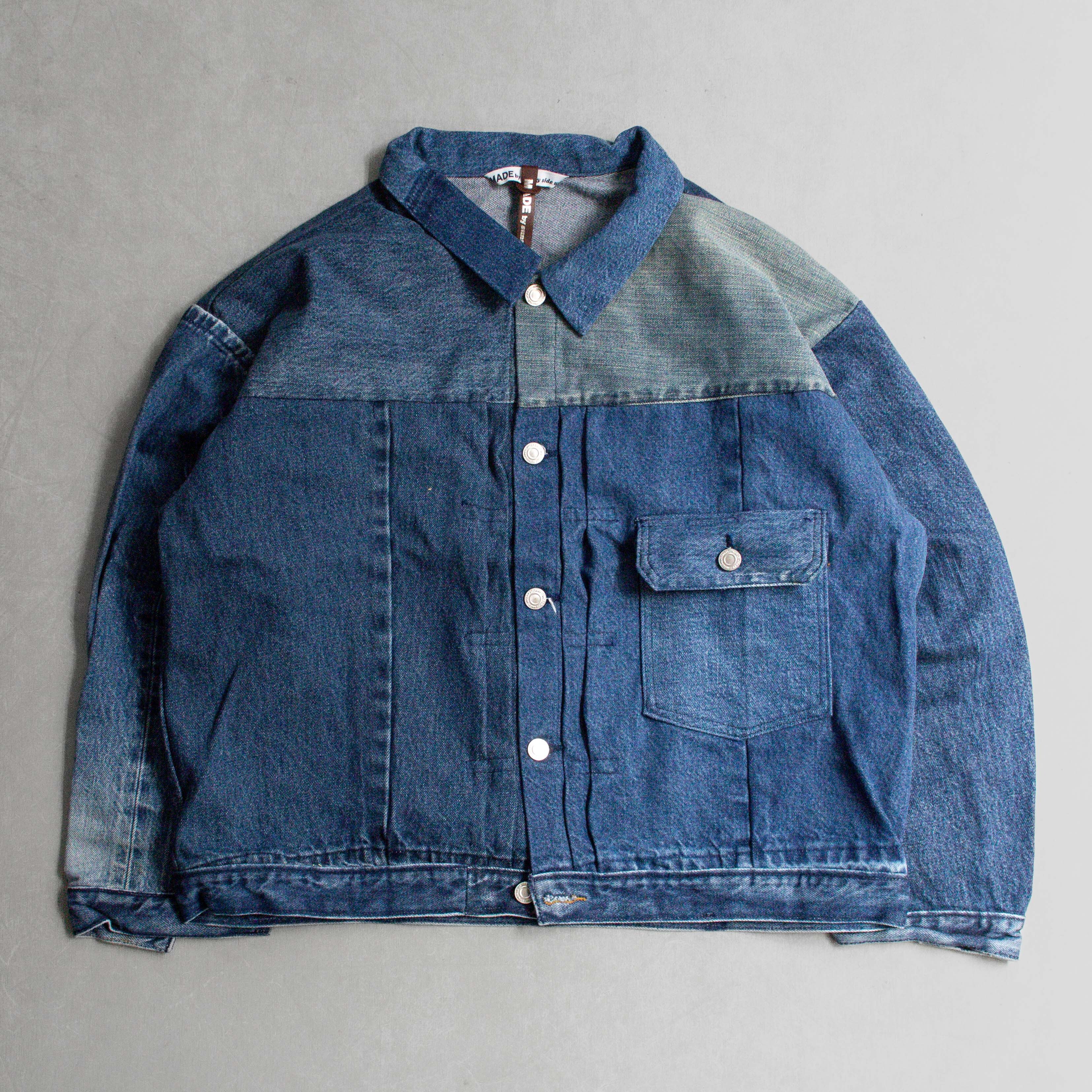 SUNNY SIDE UP DENIM 1st T BACK JKT 日本製 改製 拼接 丹寧 夾克 3