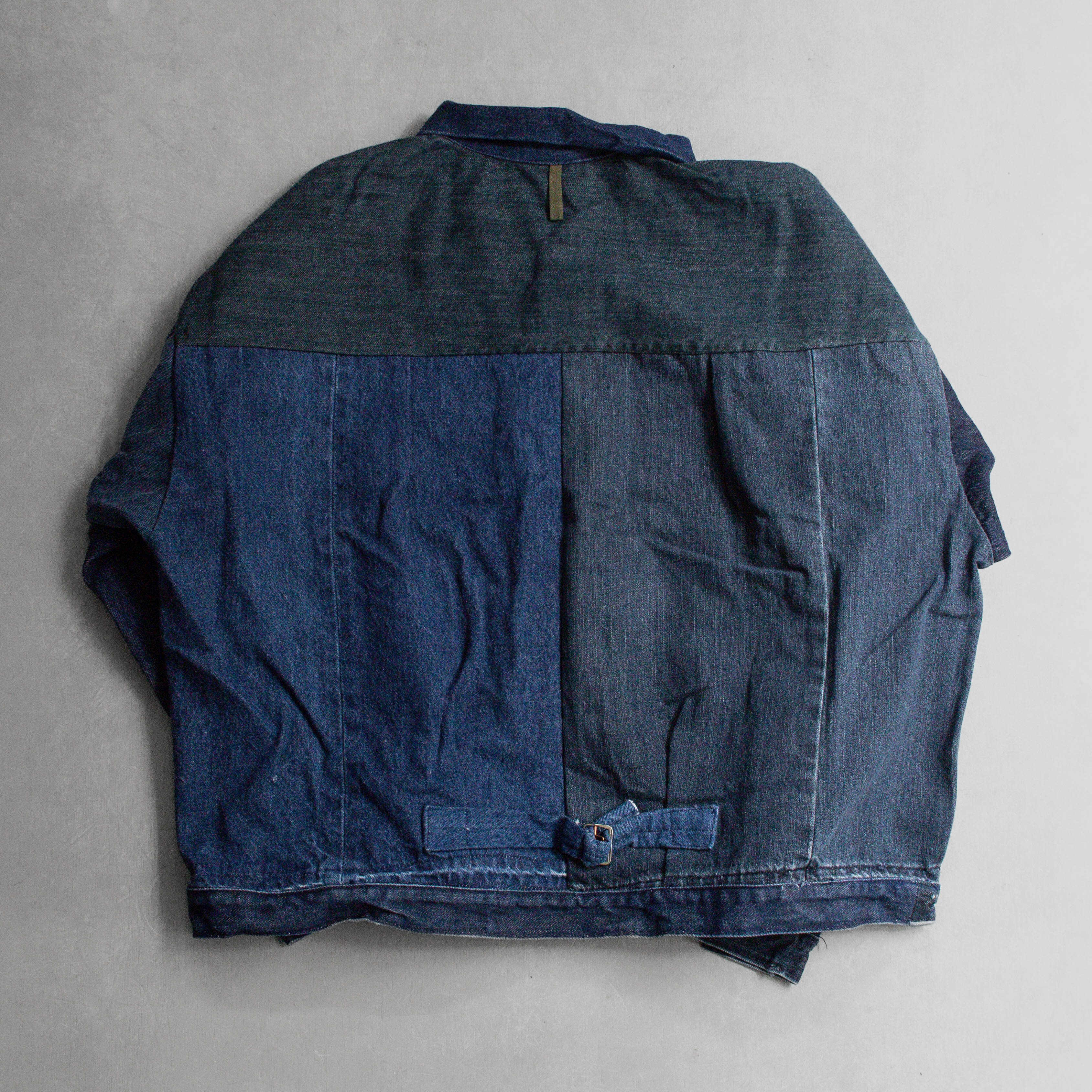 SUNNY SIDE UP DENIM 1st T BACK JKT 日本製 改製 拼接 丹寧 夾克 4