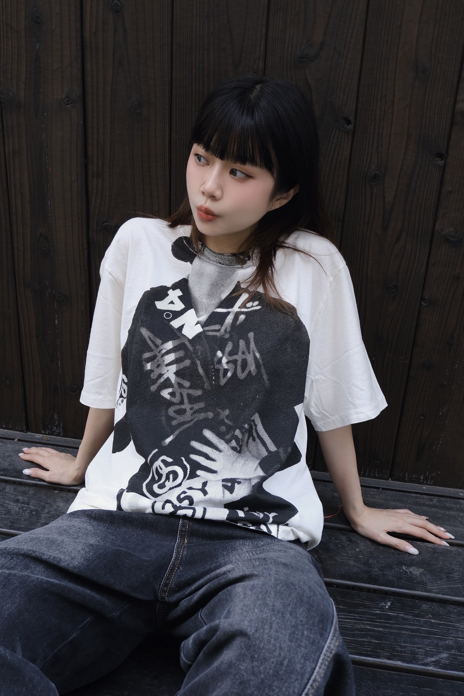 STUSSY LADY PARIS TEE 巴黎 時裝 美女 女生 圖案 短T