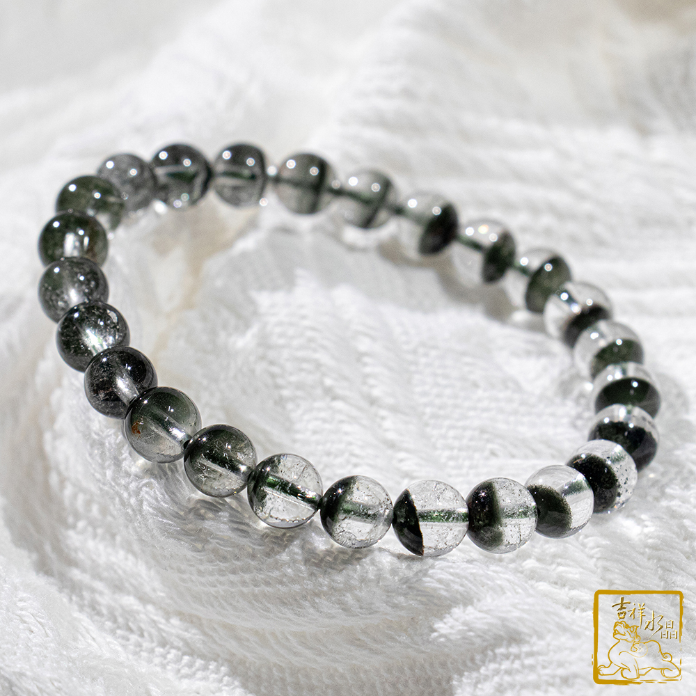 綠幽靈聚寶盆手珠 7.3mm 安神健康