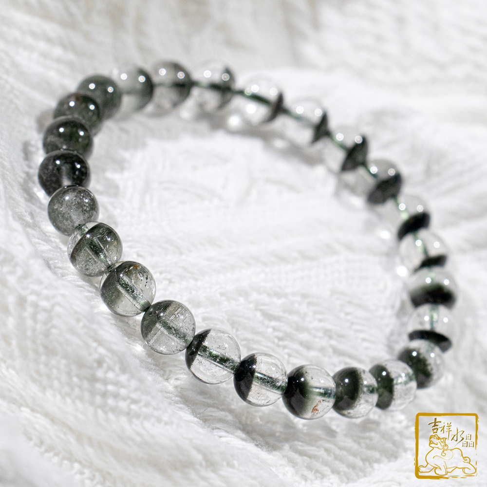 綠幽靈聚寶盆手珠 7.3mm 安神健康