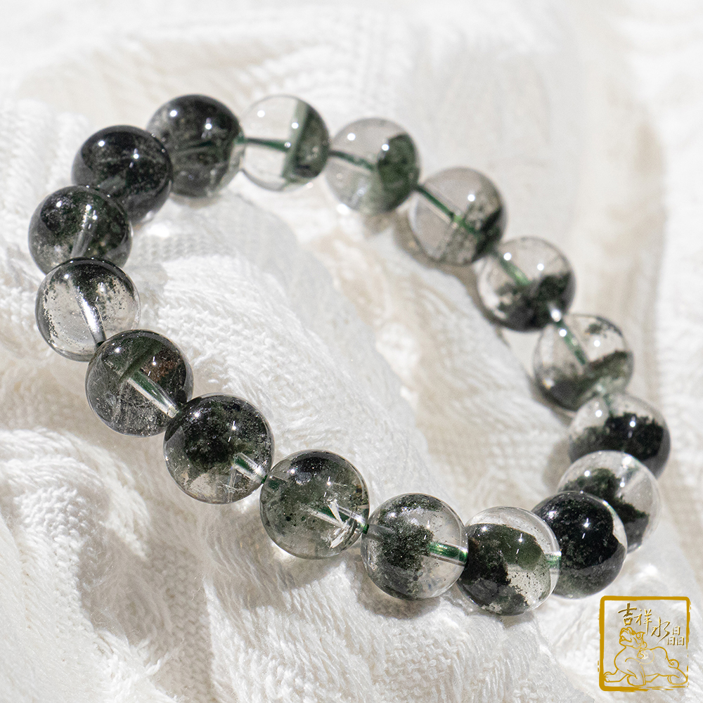 綠幽靈聚寶盆手珠 12.3mm 事業財運