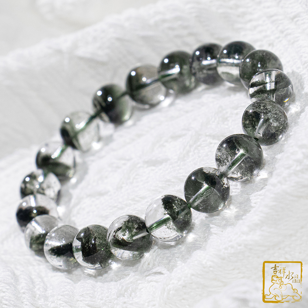 綠幽靈聚寶盆手珠 10.2mm 事業財運