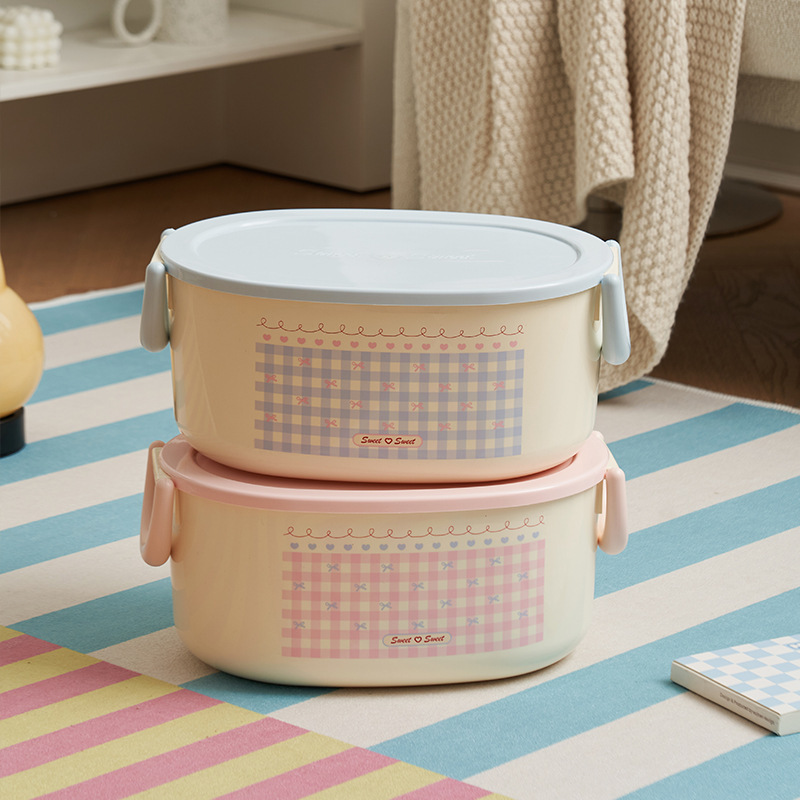 《6365》可愛風手提雙層收納盒