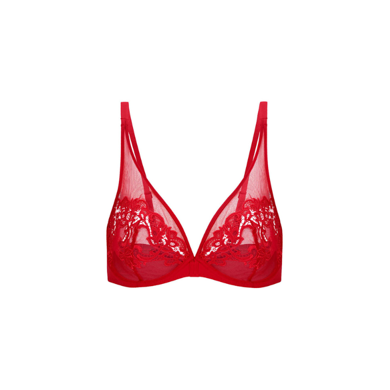 SAGA 傳奇 全罩V領無襯胸罩 寶石紅