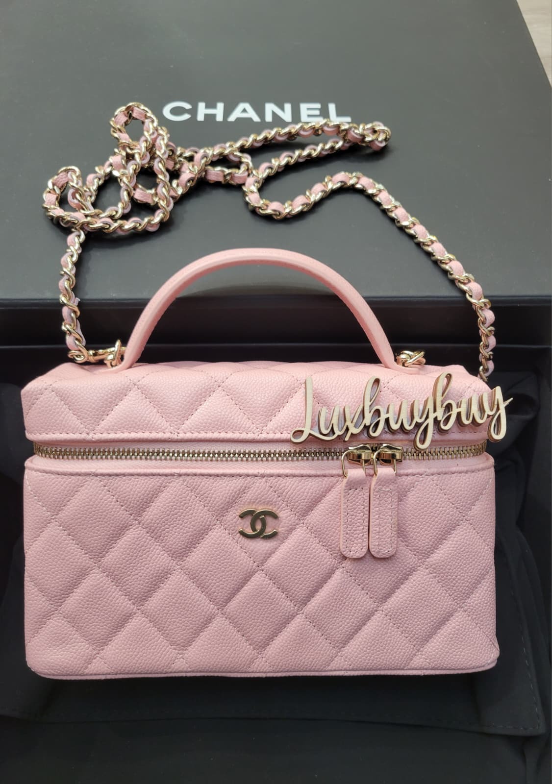 CHANEL AP4385 CAVIAR PINK 19CM 粉紅