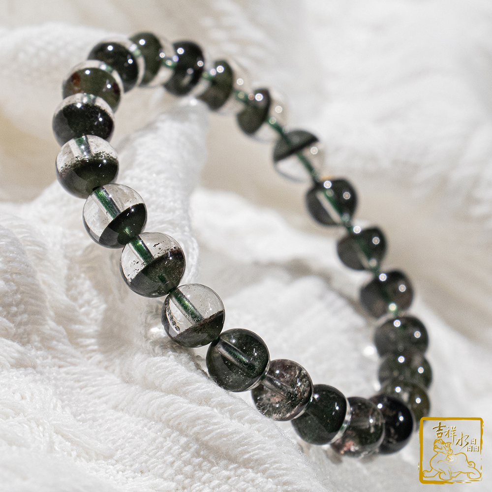 綠幽靈聚寶盆手珠 8.3mm 好運聚財