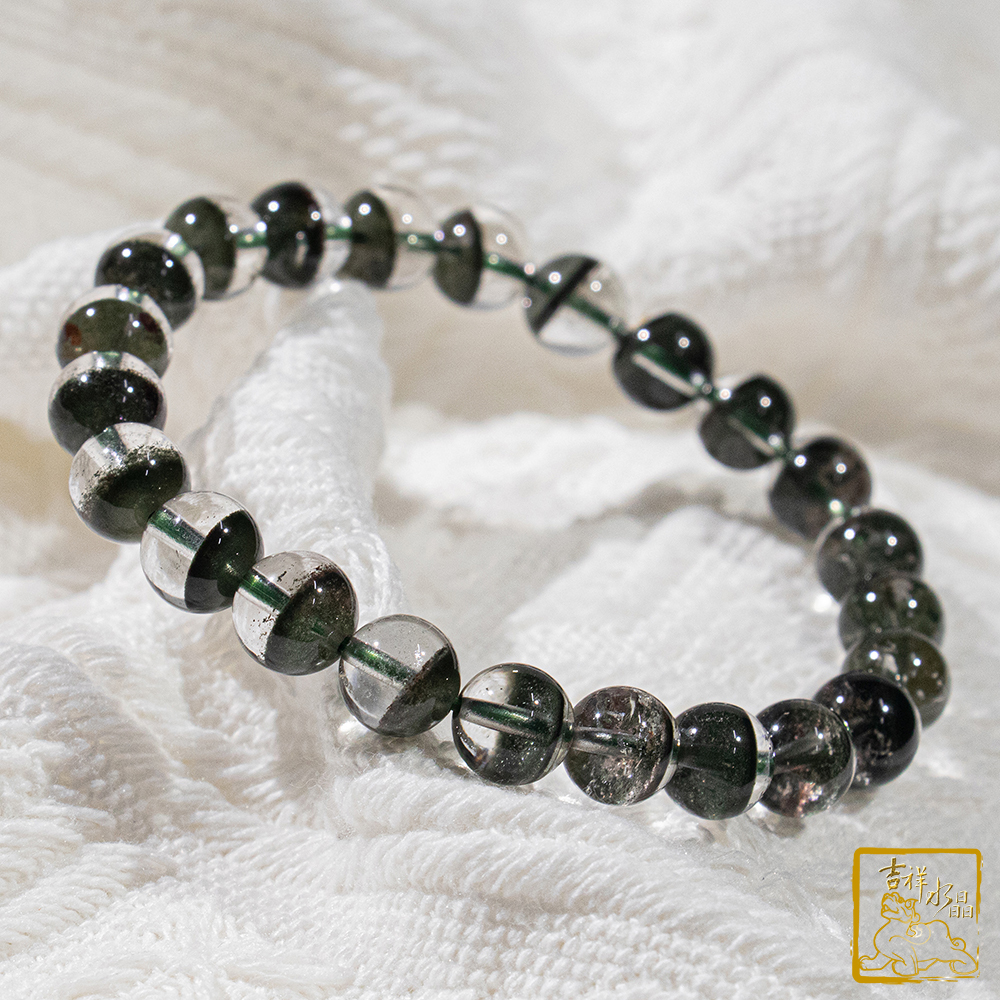 綠幽靈聚寶盆手珠 8.3mm 好運聚財