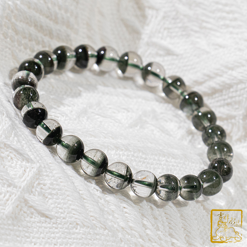 綠幽靈聚寶盆手珠 7.8mm 好運聚財