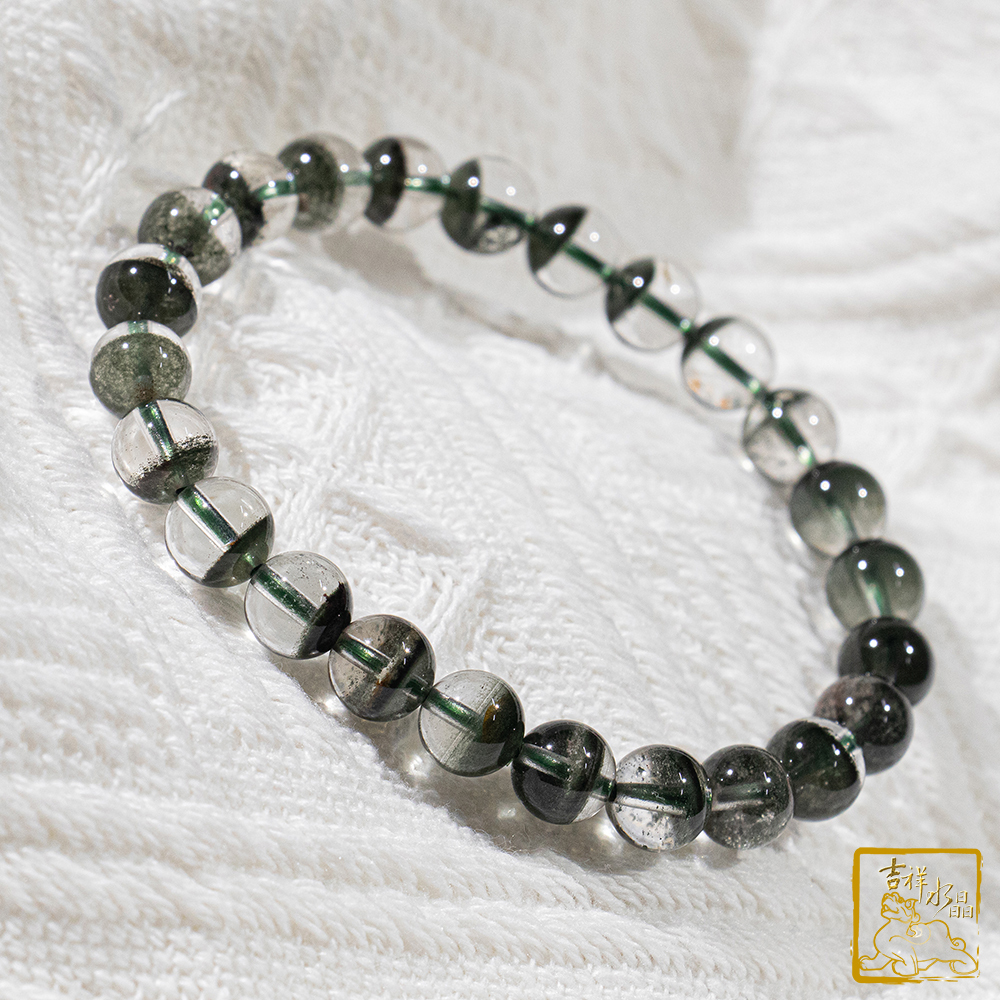 綠幽靈聚寶盆手珠 7.8mm 好運聚財