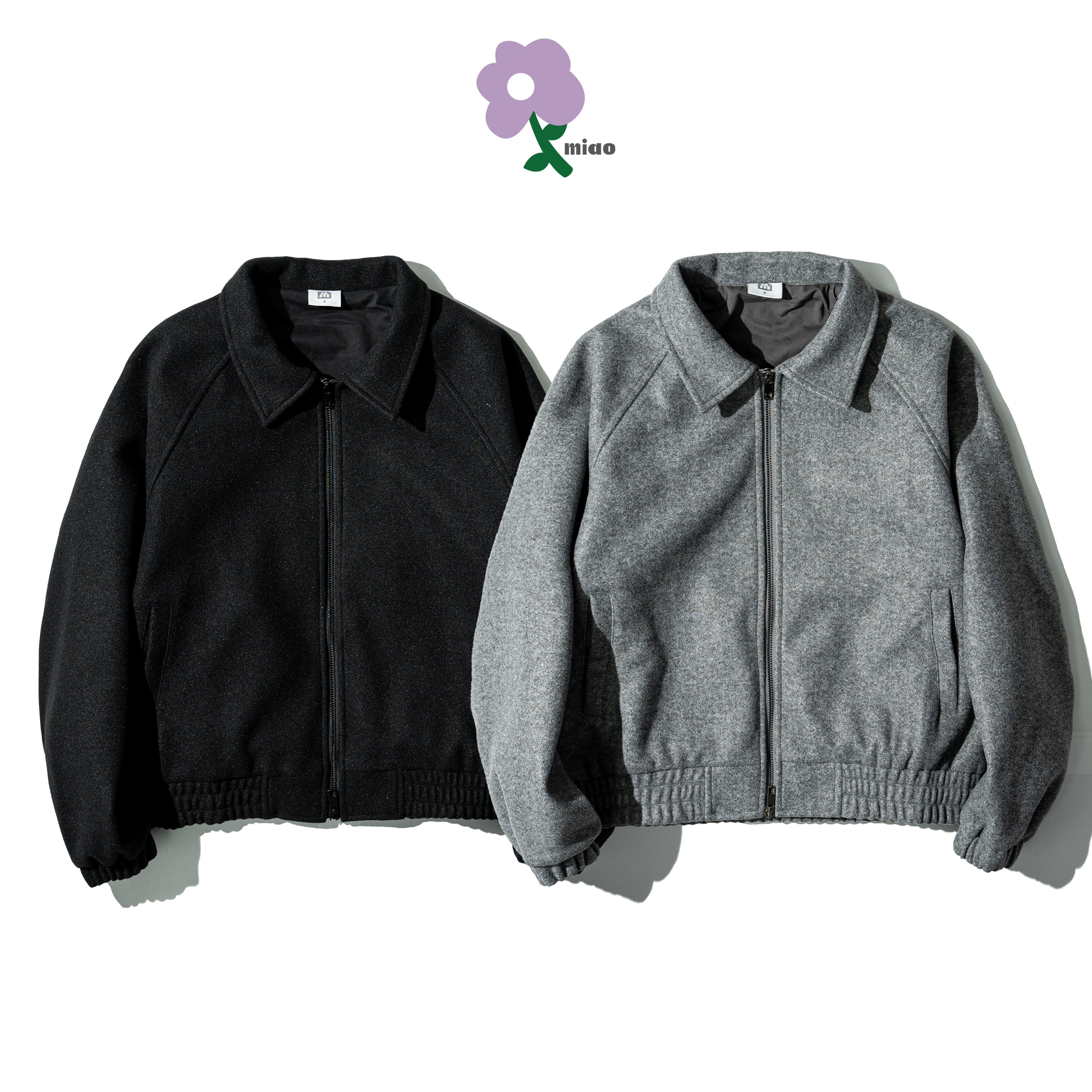 AGILITY MIAO Woolen Cropped Zip Jacket 寬短 毛呢 外套 [M-JK72]