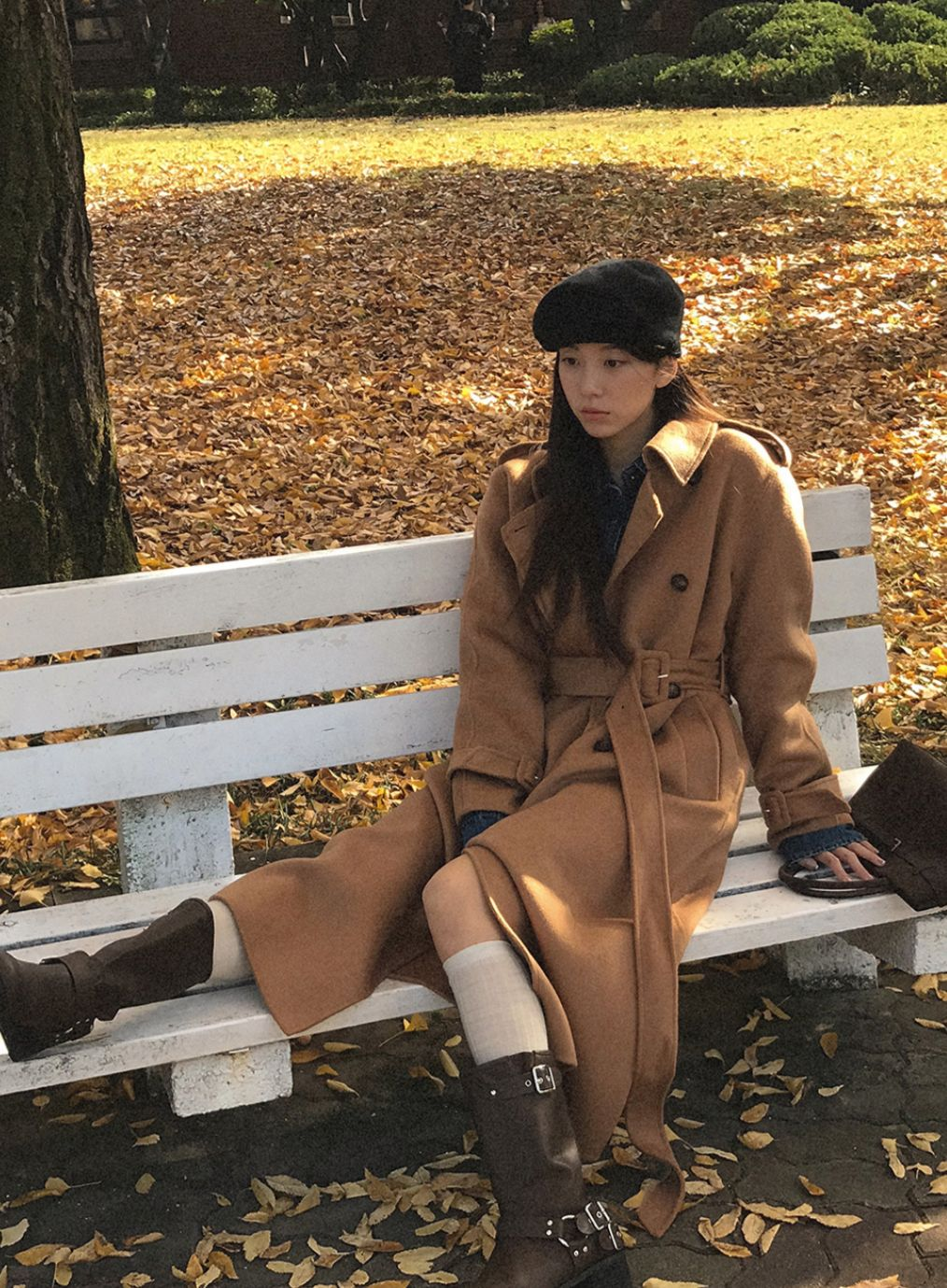 羊毛雙排鈕長款大褸