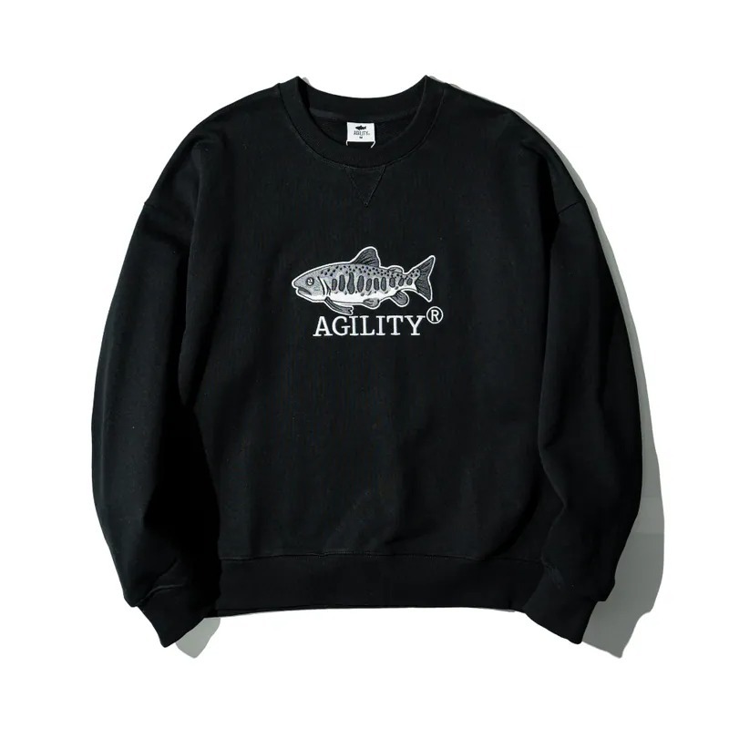 JKS H3-CREW 鮭魚刺繡大學Tee