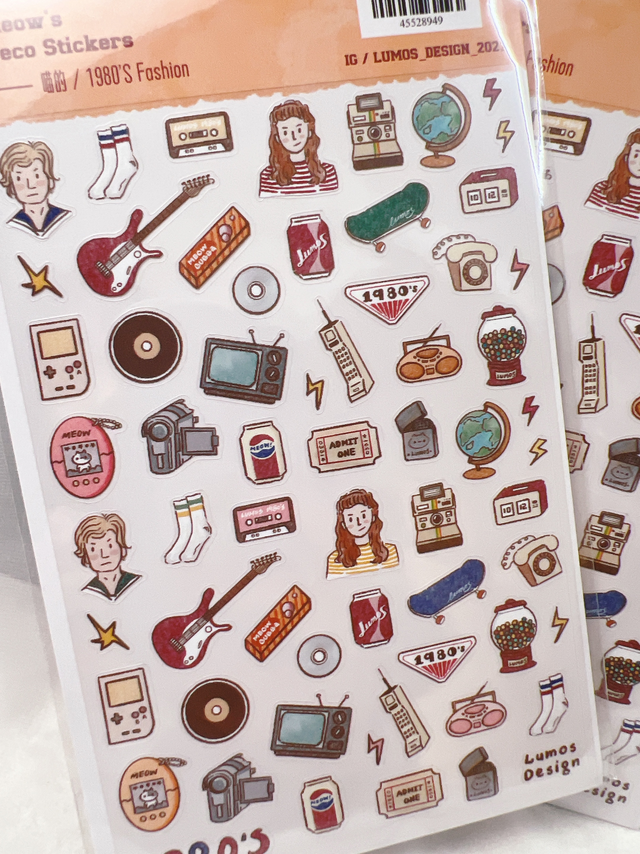 嗨賴 x LUMOS｜喵的 1980's 割型防水貼紙