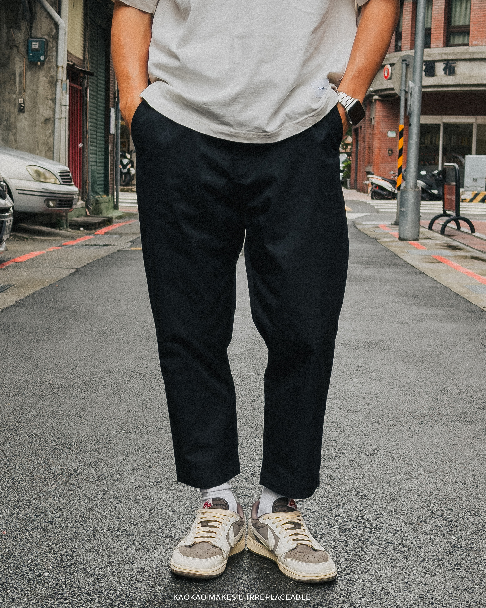 NIKE NSW 拉鍊口袋 黑 抽繩 西裝褲 九分褲【DD7033-010】