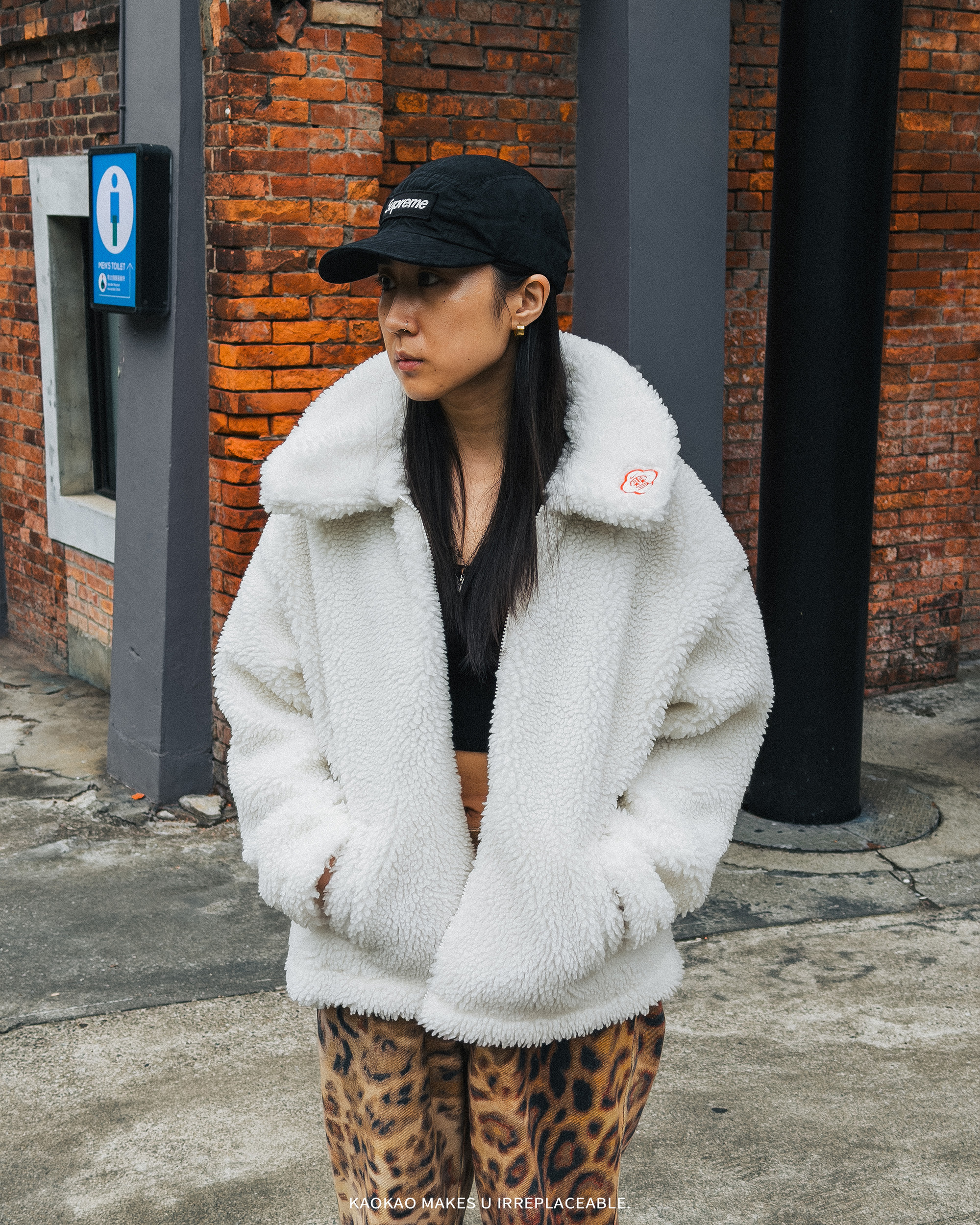 NIKE NSW CNY 新年款 毛毛外套 羔羊 保暖 立領 刺繡 白色 女款【DQ5366-133】