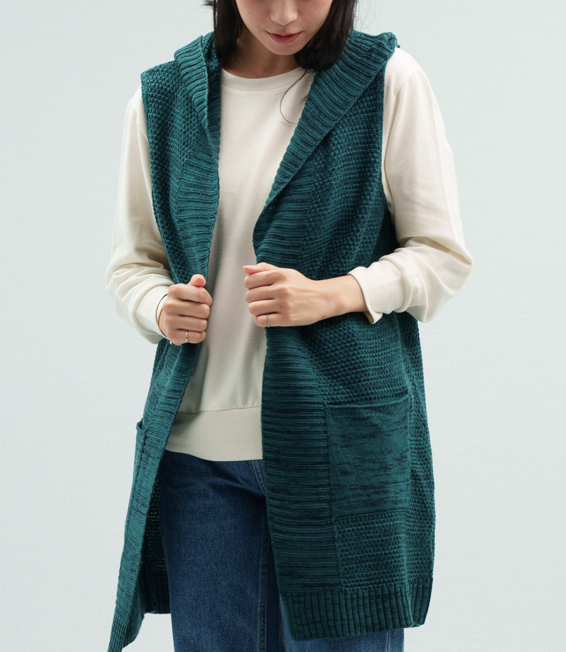 親膚蓬鬆紗線編織有挺度針織背心