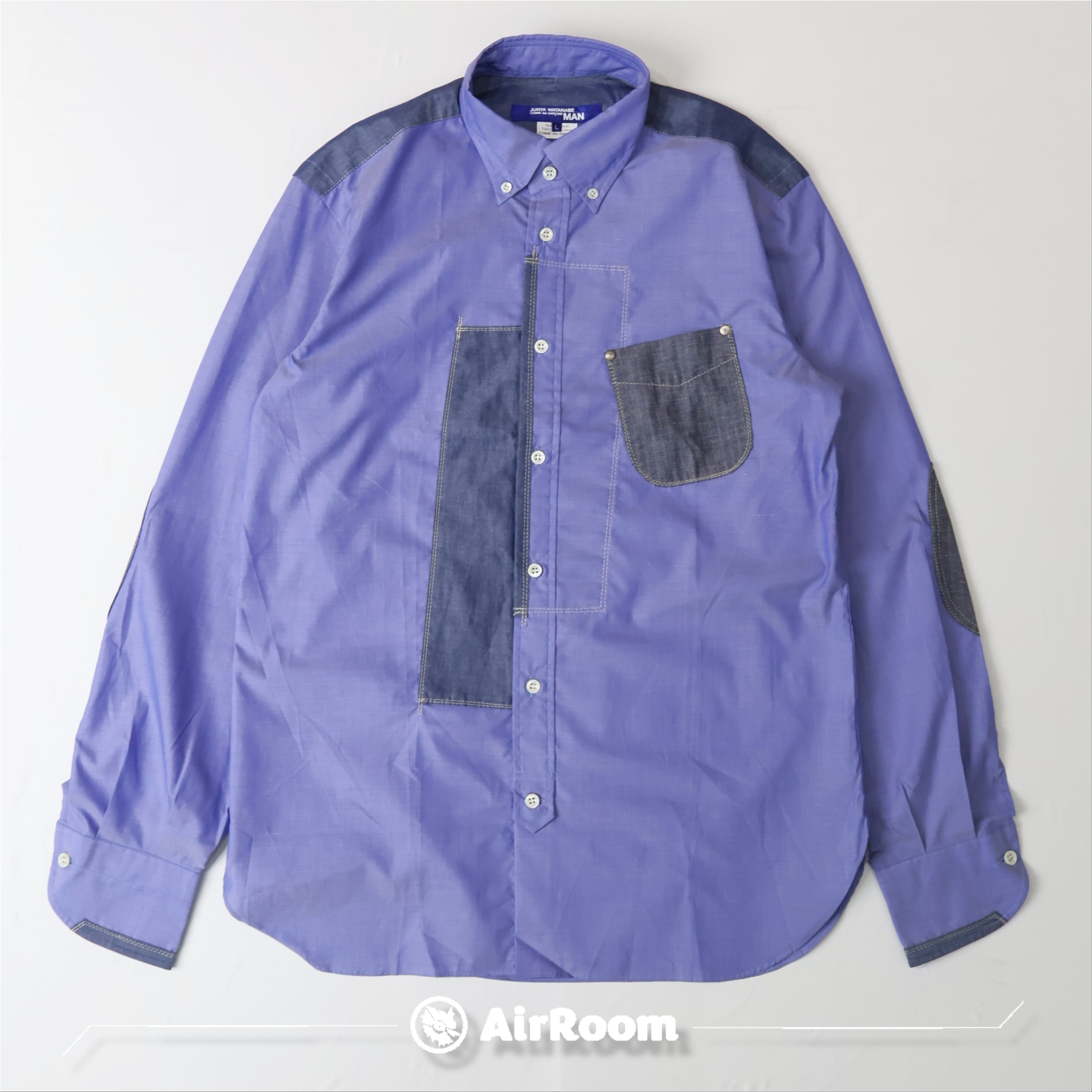 2025AW JUNYA WATANABE COMME des GARCONS MAN 川久保玲 CDG 拼接 長袖 襯衫 現貨 WM-B037-051