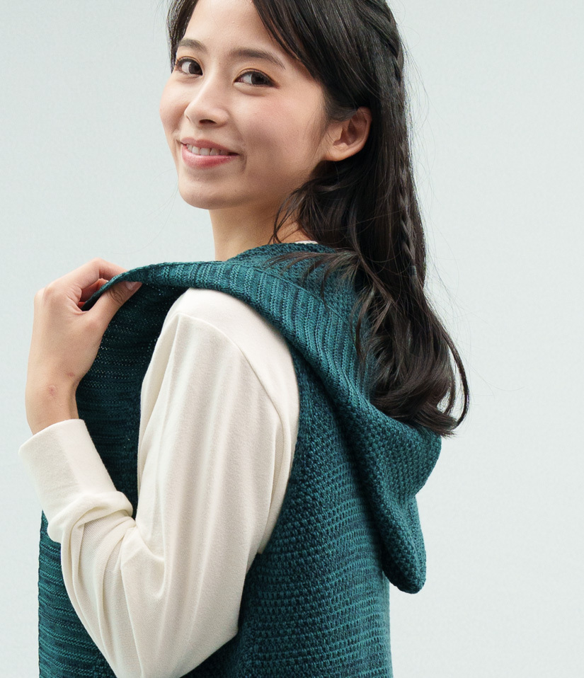 連帽設計針織背心