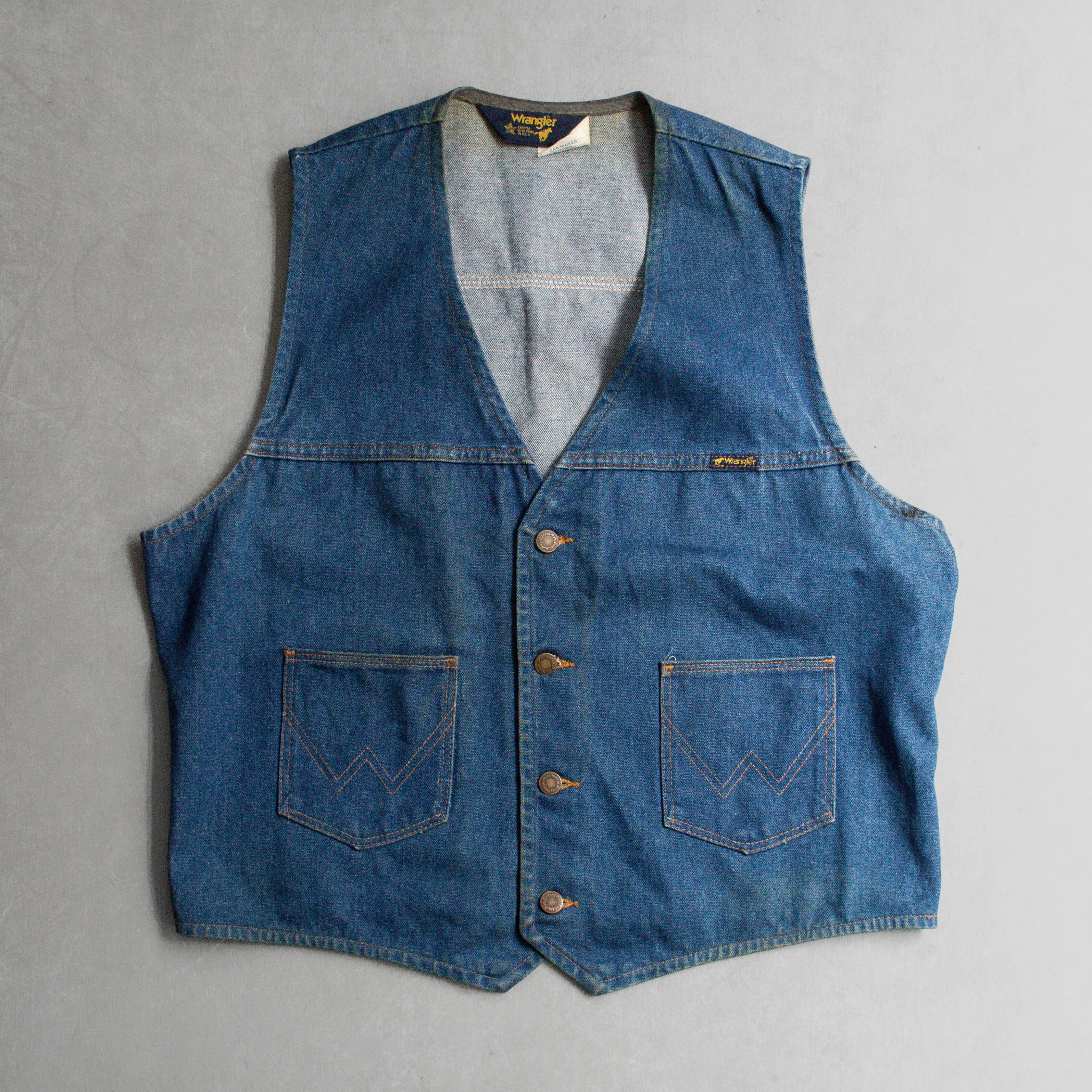 80S WRANGLER DENIM VEST 美國製 丹寧 西裝 背心